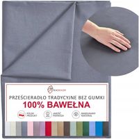 Prześcieradło Bawełniane Bez Gumki 180x220 Tradycyjne Bawełna Kolory