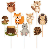 Toppery na tort Leśni przyjaciele 9szt. zestaw