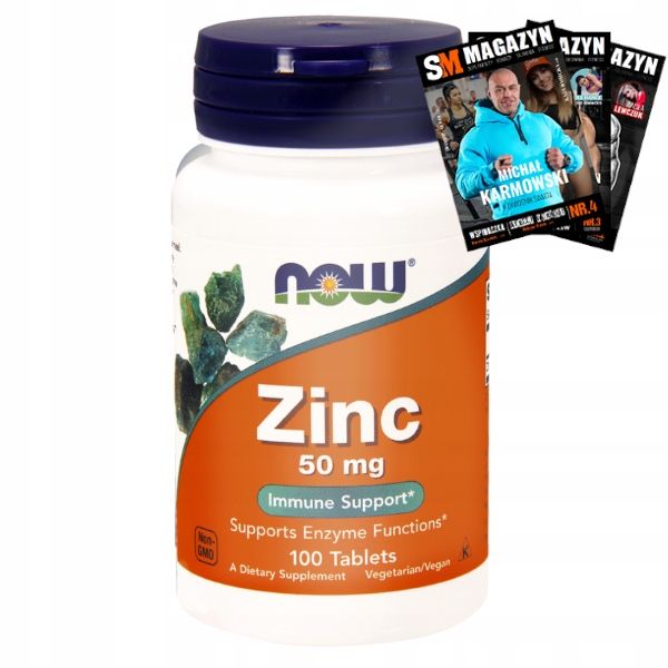 NOW FOODS CYNK 50MG GLUKONIAN SKÓRA ODPORNOŚĆ 100T zdjęcie 1