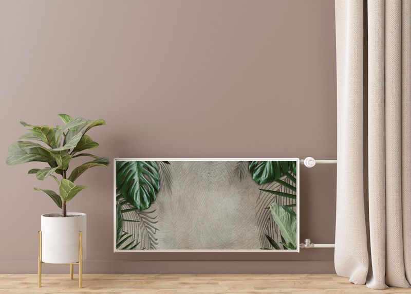 MAGNETYCZNA Osłona Kaloryfera Beton Liście TROPIKALNE 100cm x 60cm zdjęcie 7