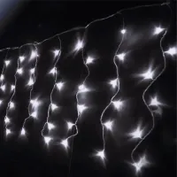 Lampki choinkowe sople 200 LED na 3 baterie AA 10 m zimne światło dla dekoracji