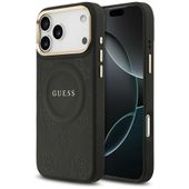 Etui Guess Peony Hot Stamp MagSafe do iPhone 17 Pro Max czarny