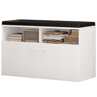 Szafka na buty biała ze schowkiem otwierana