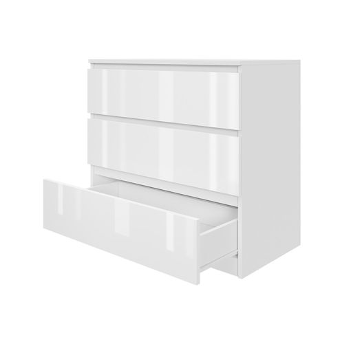 Komoda biała połysk AVEN 80 cm z 3 szufladami różne kolory DARMOWA DOSTAWA na Arena.pl