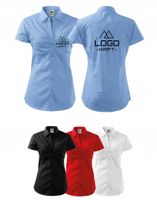 Koszula damska na kr. rękaw z haftem LOGO FIRMY x5
