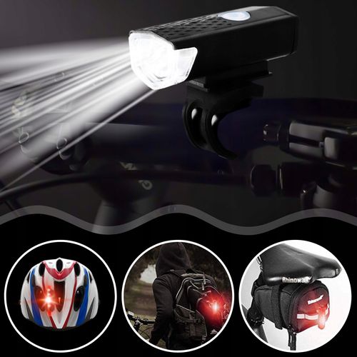 Zestaw Oświetlenia Rowerowego LED z Akumulatorem - Lampka Przednia i Tylna na Arena.pl