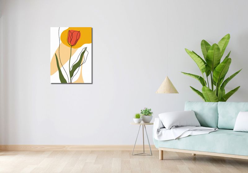 Obraz 50x70cm Przerysowany Tulipan zdjęcie 2