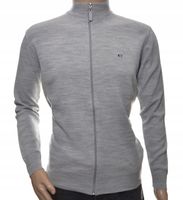 Klasyczny męski sweter półgolf rozpinany 3XL szary