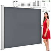 Markiza boczna tarasowa w kasecie zwijana 350x180 - szara