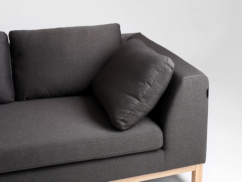 Sofa AMBIENT WOOD 4 osobowa - czarny, naturalny, sofa modułowa zdjęcie 7