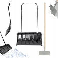 KADAX Łopata Zgarniacz Do Śniegu Pług Na Kółkach + Skuwacz Zbijak Lodu 25cm