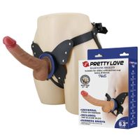 pretty love wells 6.3" silicone dildo with harness briefs