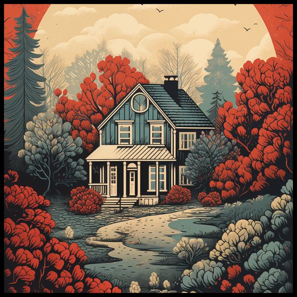 Plakat 70x70cm Idylla Rustykalna zdjęcie 2