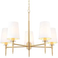 Żyrandol wielopunktowy L&-199458 Light& hampton abażury białe mosiądz