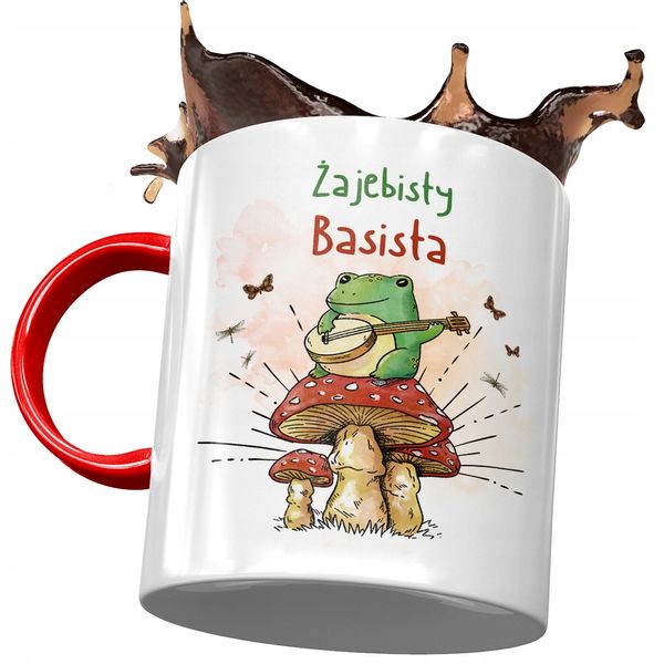 Kubek Czerwony Dla Basisty Żajebisty Basista Z Nadrukiem Ze Zdjęciem zdjęcie 1