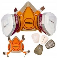 Maska lakiernicza rozmiar L filtry węglowe przeciwpyłowe wielorazowa EN140