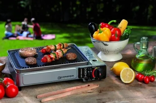 SMART PLANCHA - GRILL TURYSTYCZNY Z PŁYTĄ ŻELIWNĄ - KEMPER 104998 - 2,8KW na Arena.pl