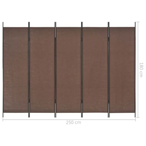 Parawan 5-Panelowy, Brązowy, 250 X 180 Cm na Arena.pl