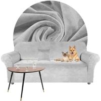 POKROWIEC NA KANAPĘ SOFĘ NAROŻNIK ELASTYCZNY WELUR AKSAMIT 190-230 JASNY SZARY