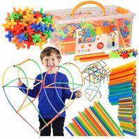 Klocki SŁOMKI KONSTRUKCYJNE PATYCZKI 700 elementów w kuferku NA PREZENT