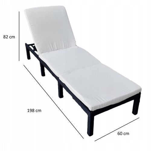 LEŻAK POLI RATTAN REGULOWANE OPARCIE MATERAC ŁÓŻKO na Arena.pl