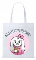 Dla Weterynarza Na Prezent Torba Eco Biała Shopper Z Nadrukiem Ze Zdjęciem