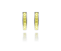 MINET Błyszczące kolczyki srebrne z żółtymi cyrkoniami