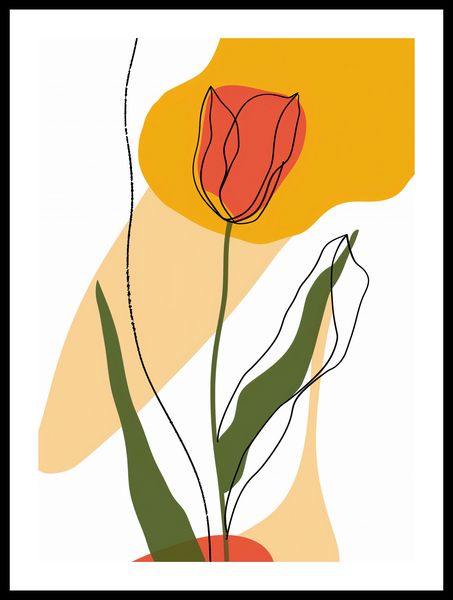Plakat 39,5x55cm Przerysowany Tulipan zdjęcie 3