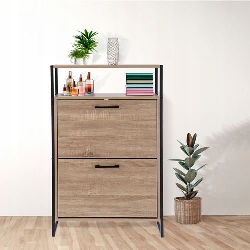 szafka na buty regał 2 komory obuwie komoda pojemna do przedpokoju loft na Arena.pl