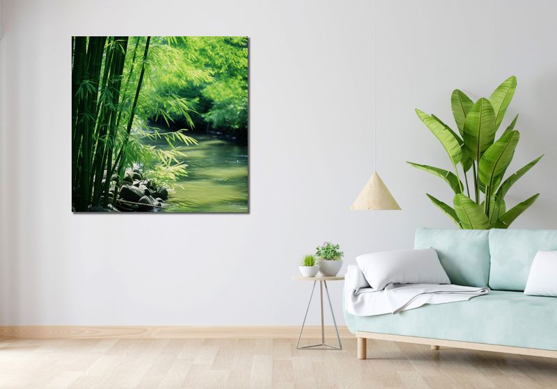 Obraz 100x100cm Spokój Bambusów zdjęcie 2