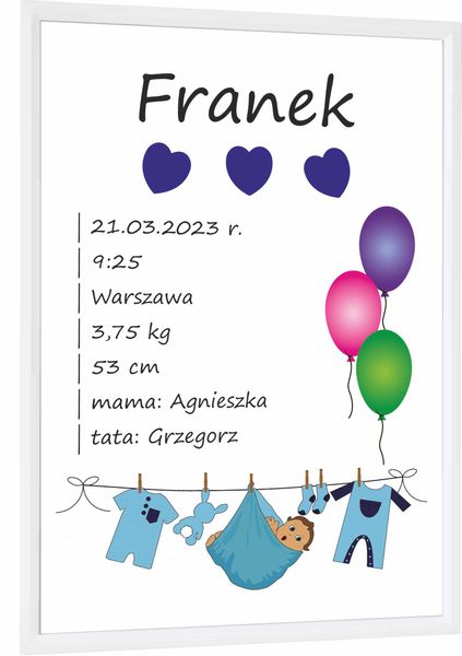 METRYCZKA DLA DZIECKA NARODZINY CHRZEST + RAMKA !SUPER PREZENT! HIT ! zdjęcie 1