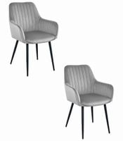 Krzesło SOLDEN - aksamit srebrno-szary / nogi czarne x 2