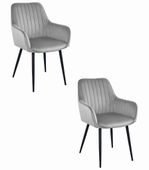 Krzesło SOLDEN - aksamit srebrno-szary / nogi czarne x 2