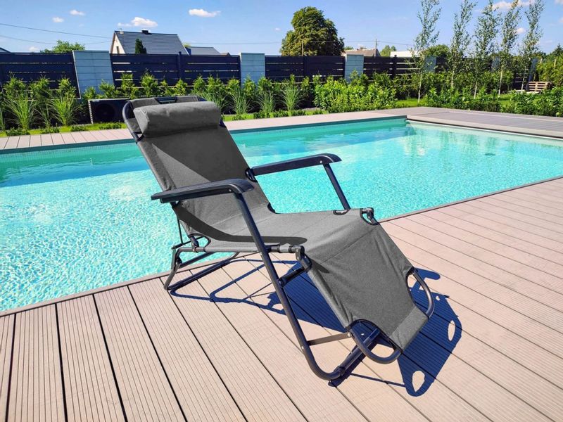 Fotel Leżak LEON grafit zdjęcie 2