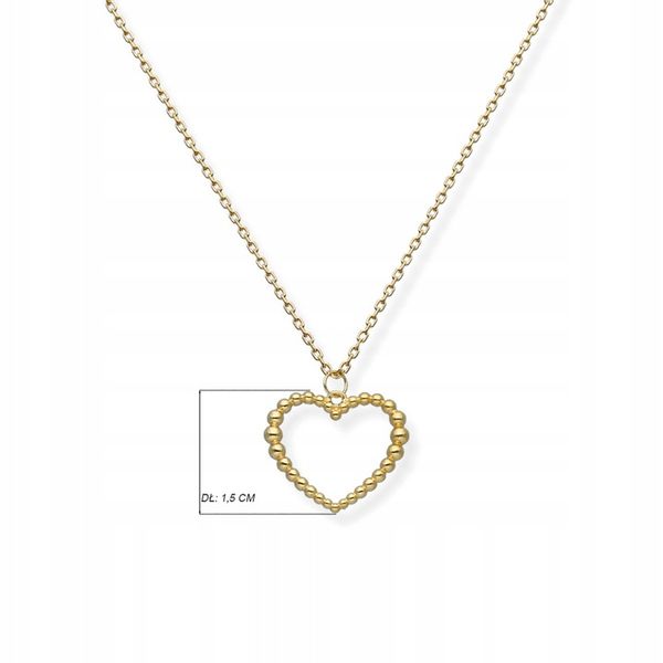 NASZYJNIK SREBRNY POZŁACANY Z MAŁYM SERCEM zdjęcie 4