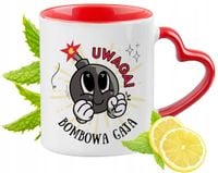 Dla Gai Kubek Czerwony Z Uszkiem W Kształcie Serca Na Prezent Z Nadrukiem