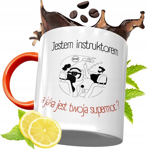 Kubek Pomarańczowy Dla Instruktora Prezent Z Nadrukiem Ze Zdjęciem na Arena.pl