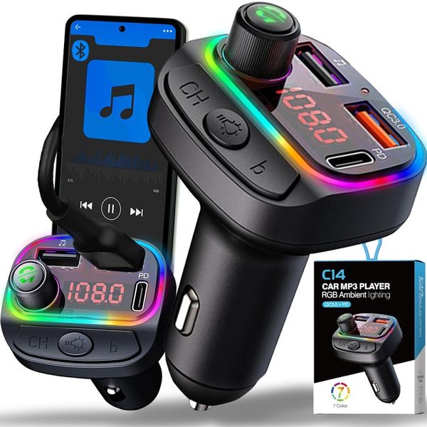Transmiter bluetooth samochodowy FM USB szybka ładowarka samochodowa zdjęcie 1