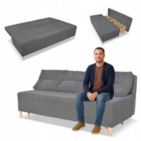 Kanapa sofa KIMO funkcja spania pojemnik Anafi c szara sztruks