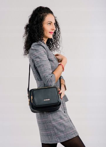 MONNARI Torebka na ramię LISTONOSZKA Pojemna DWUKOMOROWA PASEK LOGO PREMIUM na Arena.pl