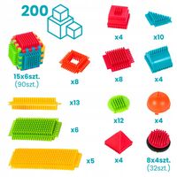 KLOCKI KONSTRUKCYJNE WAFLE JEŻYKI KOLOROWE MOCNE DLA DZIECI WIADERKO XXL