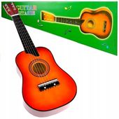 GITARA DREWNIANA AKUSTYCZNA 6 STRUNOWA DLA DZIECI 60cm METALOWE STRUNY