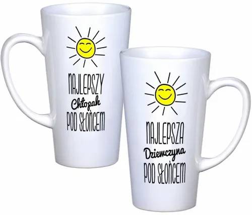 KOMPLET KUBKÓW LATTE DLA PAR PREZENT DUŻE 450ml PREZENT Z NADRUKIEM na Arena.pl