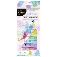farby akrylowe pastelowe 12 x 12ml kidea