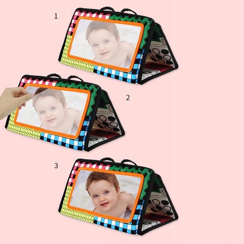 Książeczka Kontrastowa Zabawka Sensoryczna z Lusterkiem dla Niemowląt Wzory na Arena.pl