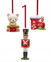 Zestaw ceramicznych ozdób na choinkę 3 szt