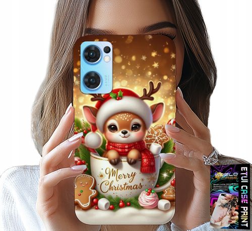 ETUI DO OPPO RENO7 5G - RENIFEREK SŁODKI RENIFER ŚWIĄTECZNE WZÓR na Arena.pl