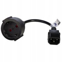 2 x Akyga przejściówka kabla zasilania Schuko/C14 250V/10A 15cm