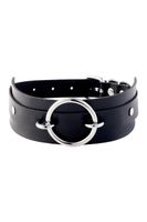obróżka o-ring front collar black/silver kinky diva