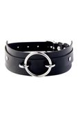 obróżka o-ring front collar black/silver kinky diva